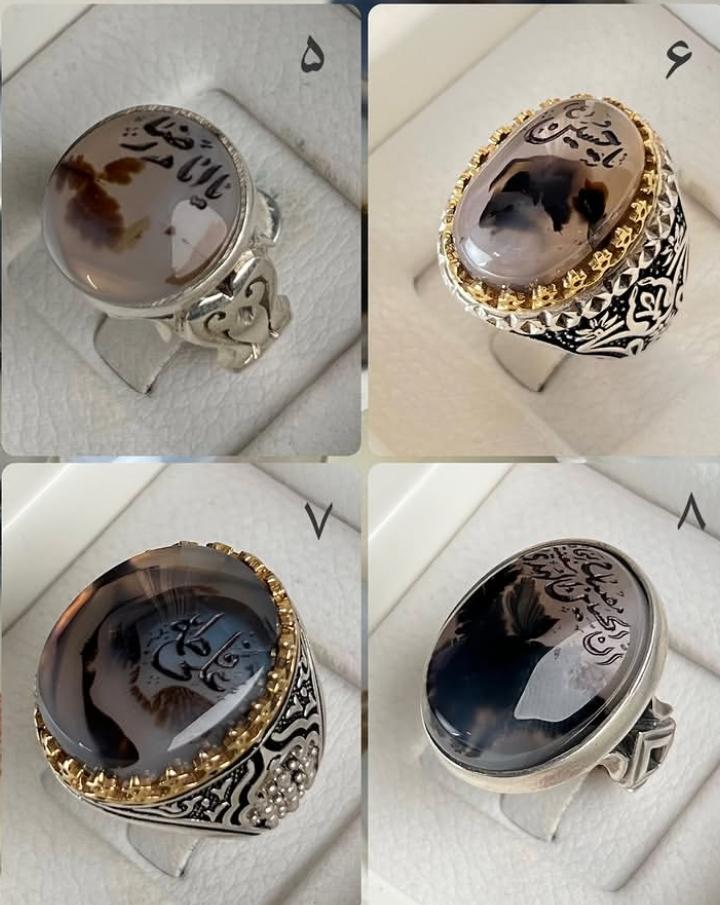 Original Shajri Aqeeq Rings Collection 1-16 - Natural Dendritic Agate | 925 Silver — photo 2